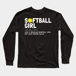 softball girl Long Sleeve T-Shirt